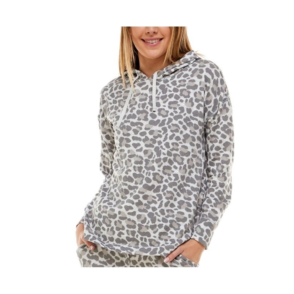 Roudelain Womens Drop Shoulder Hoodie Pajama Top Only,1-Piece, Medium